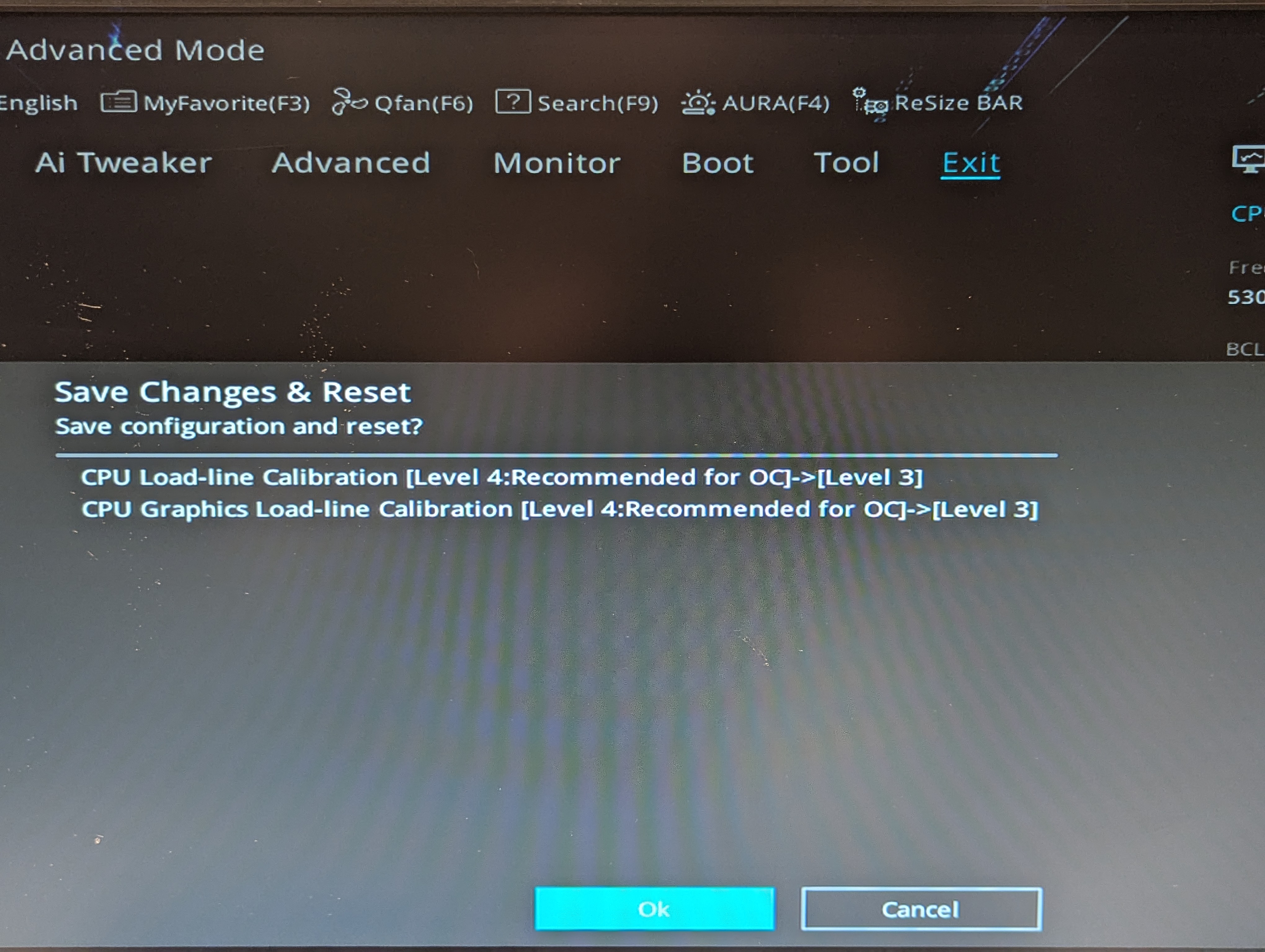 BIOS settings for LLC 3 and -0.075V undervolt
